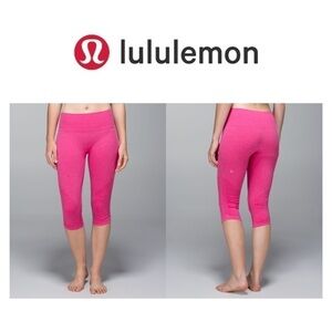 Lululemon seamless crop leggings in pink - size 6